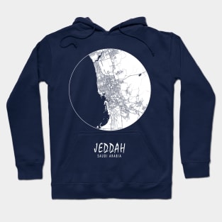 Jeddah, Makkah, Saudi Arabia City Map - Full Moon Hoodie